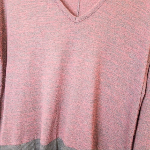 Rag & Bone Womens Size Small Oversized V Neck Sweater in Burgundy Colorblock - Picture 4 of 11
